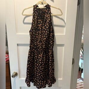 SHEIN Blue and Brown Heart Pattern Dress